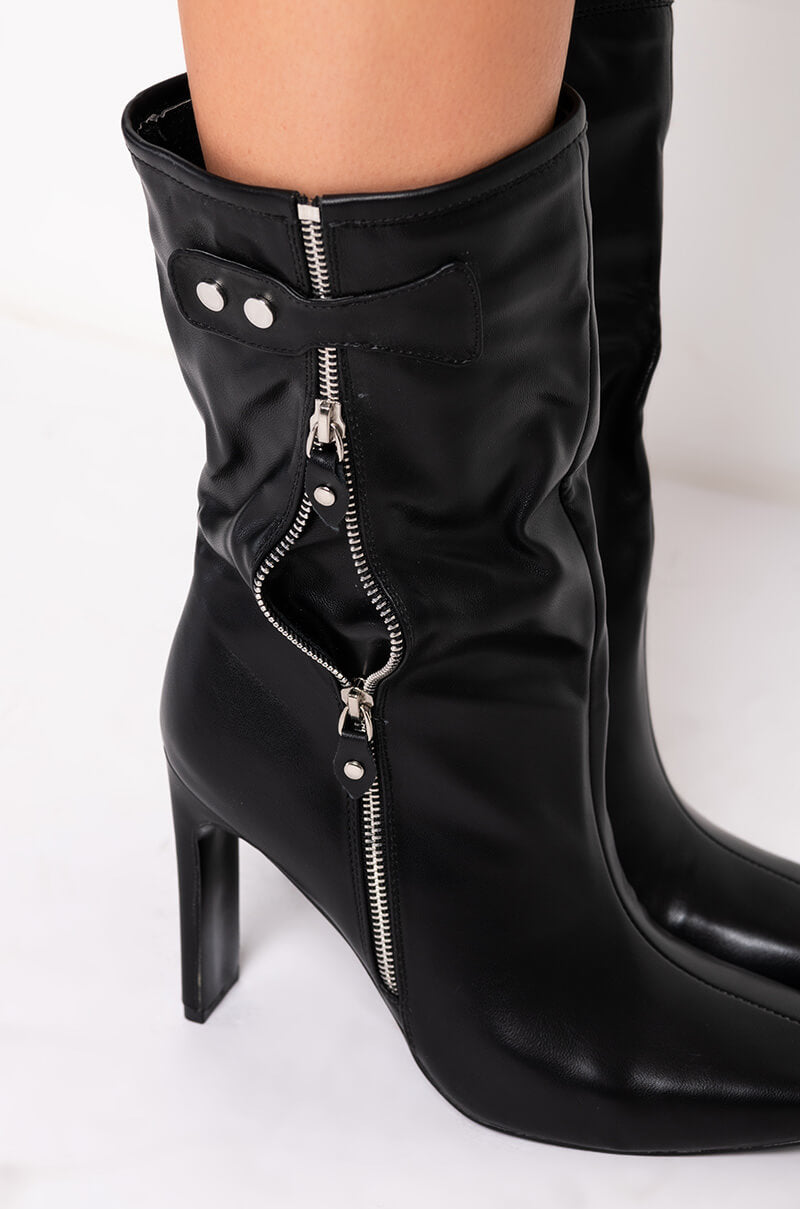 AZALEA WANG RECKLESS NIGHTS CHUNKY BOOTIE IN BLACK