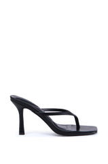 AZALEA WANG RODOLFO BLACK THONG TOE STILETTO SANDAL