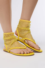 AZALEA WANG SHOSHONE YELLOW MESH SANDAL