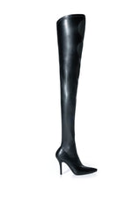 AZALEA WANG SILVIA STRETCH THIGH HIGH BOOT IN BLACK