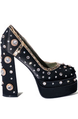 AZALEA WANG CLEA SATIN PUMP IN BLACK