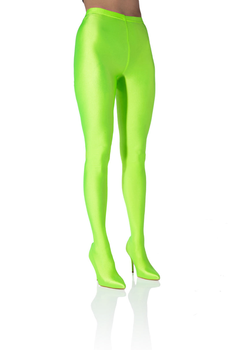 AZALEA WANG STAR STRETCH SEXY STILETTO PANT BOOT IN LIME