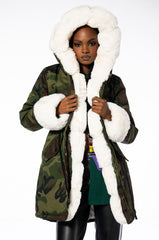 FUR LINED CAMO COAT