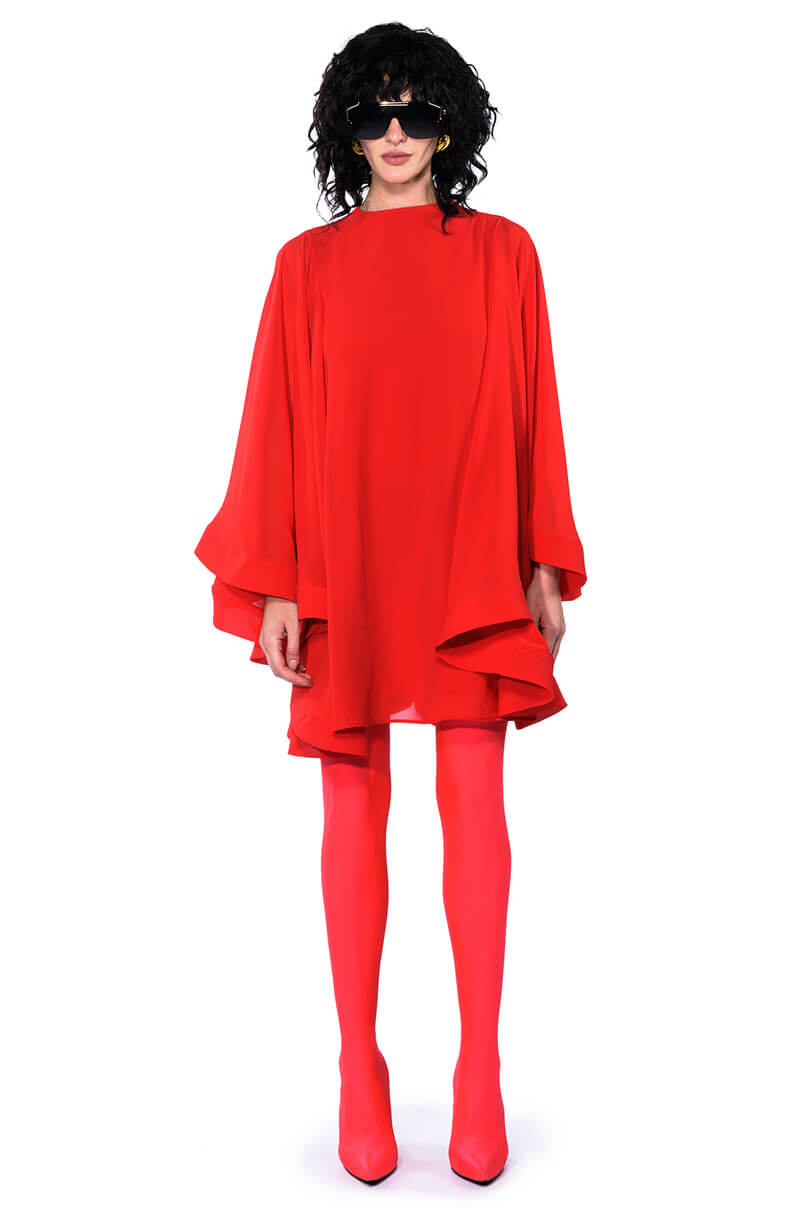 BAD ROMANCE RELAXED DRAPE MINI DRESS