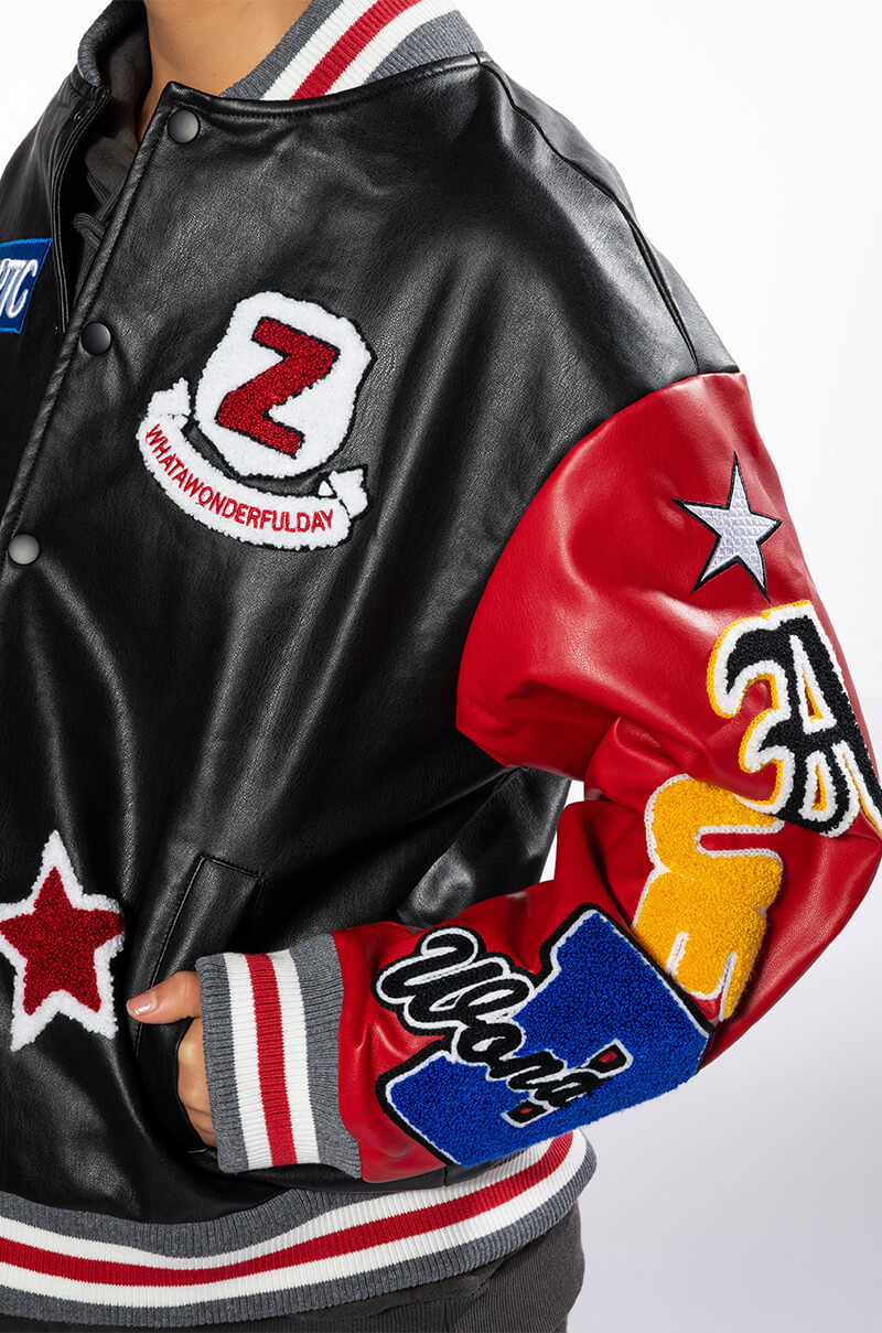 BASE PATCH WORK VARSITY BOMBER