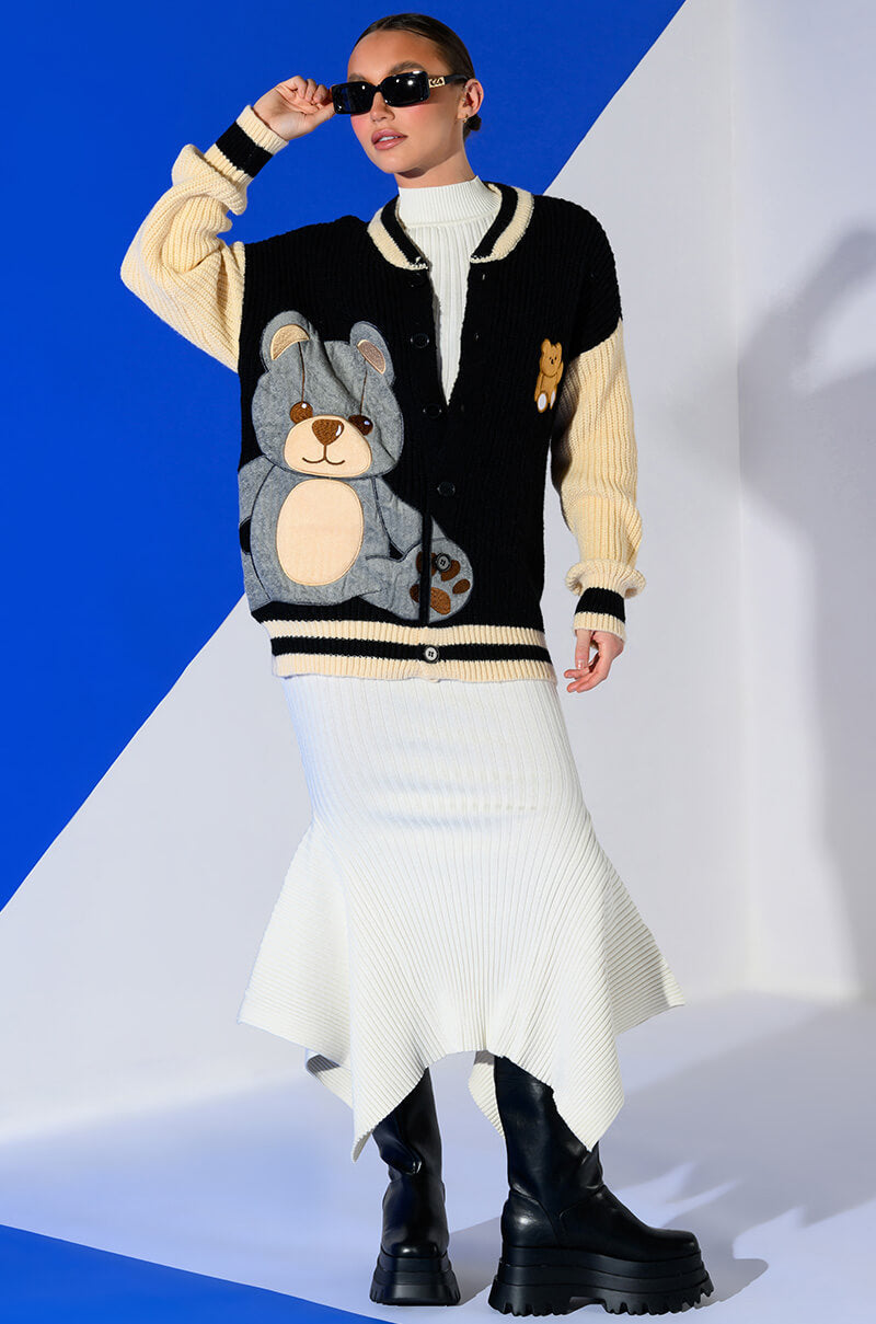 BEARY COZY KNITTED CARDIGAN