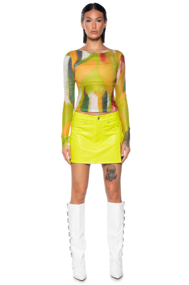 BEST INSTINCTS LONG SLEEVE MESH TOP