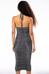 BIG EGO RUCHED MIDI DRESS