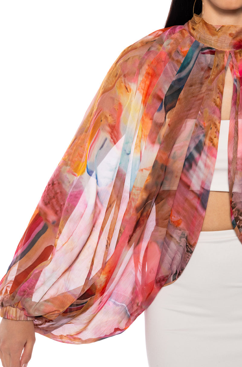 BREEZY NIGHTS PATTERNED BLOUSE