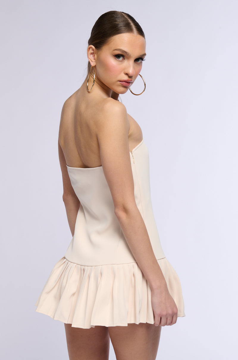 BROOKE PLEATED MINI DRESS