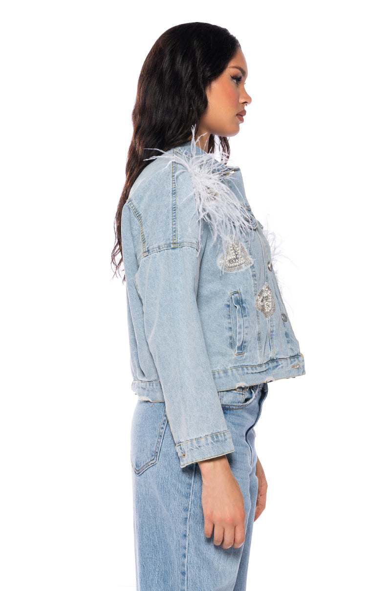 CABARET EMBELLISHED DENIM JACKET