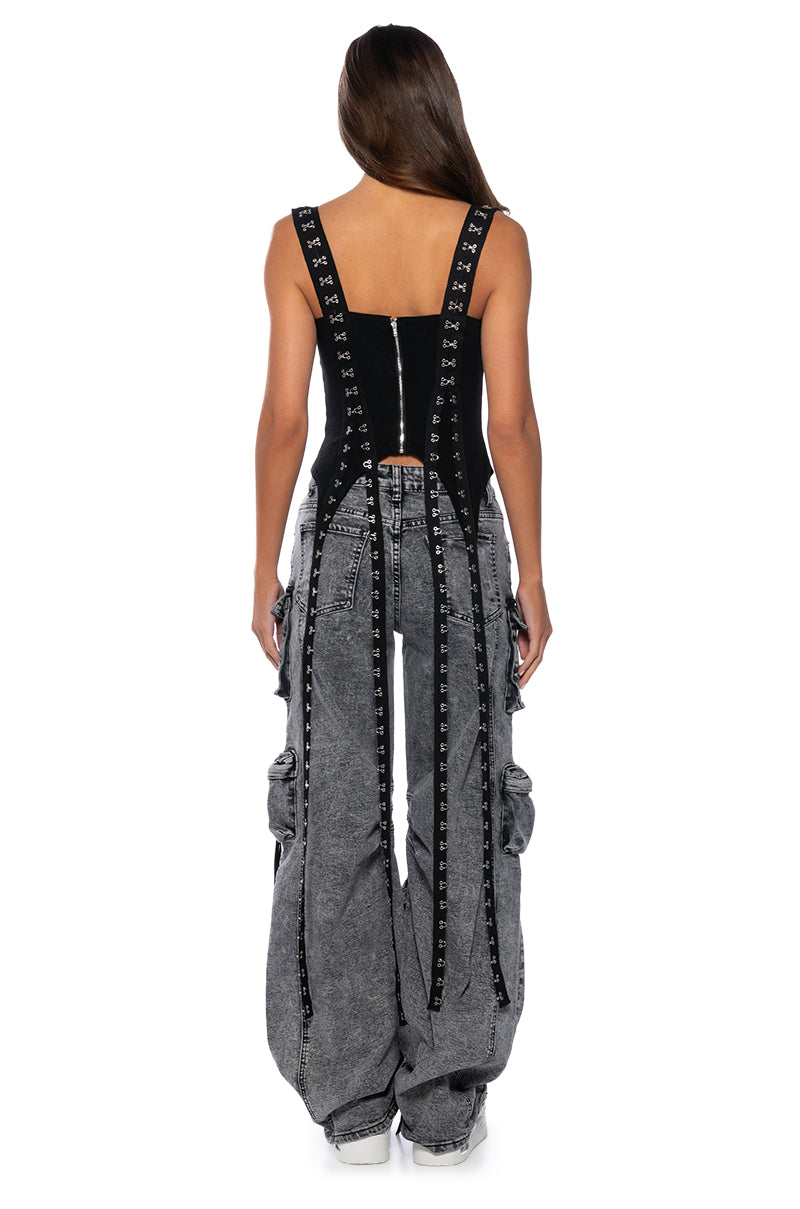 CHAINS AND TIES CORSET TOP