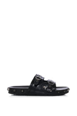 COMBOO EMBELLISHED FLAT SANDAL BLACK