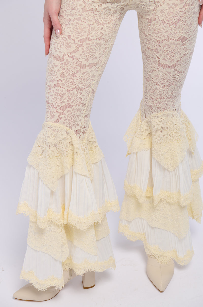 CHELLA LACE RUFFLE PANTS