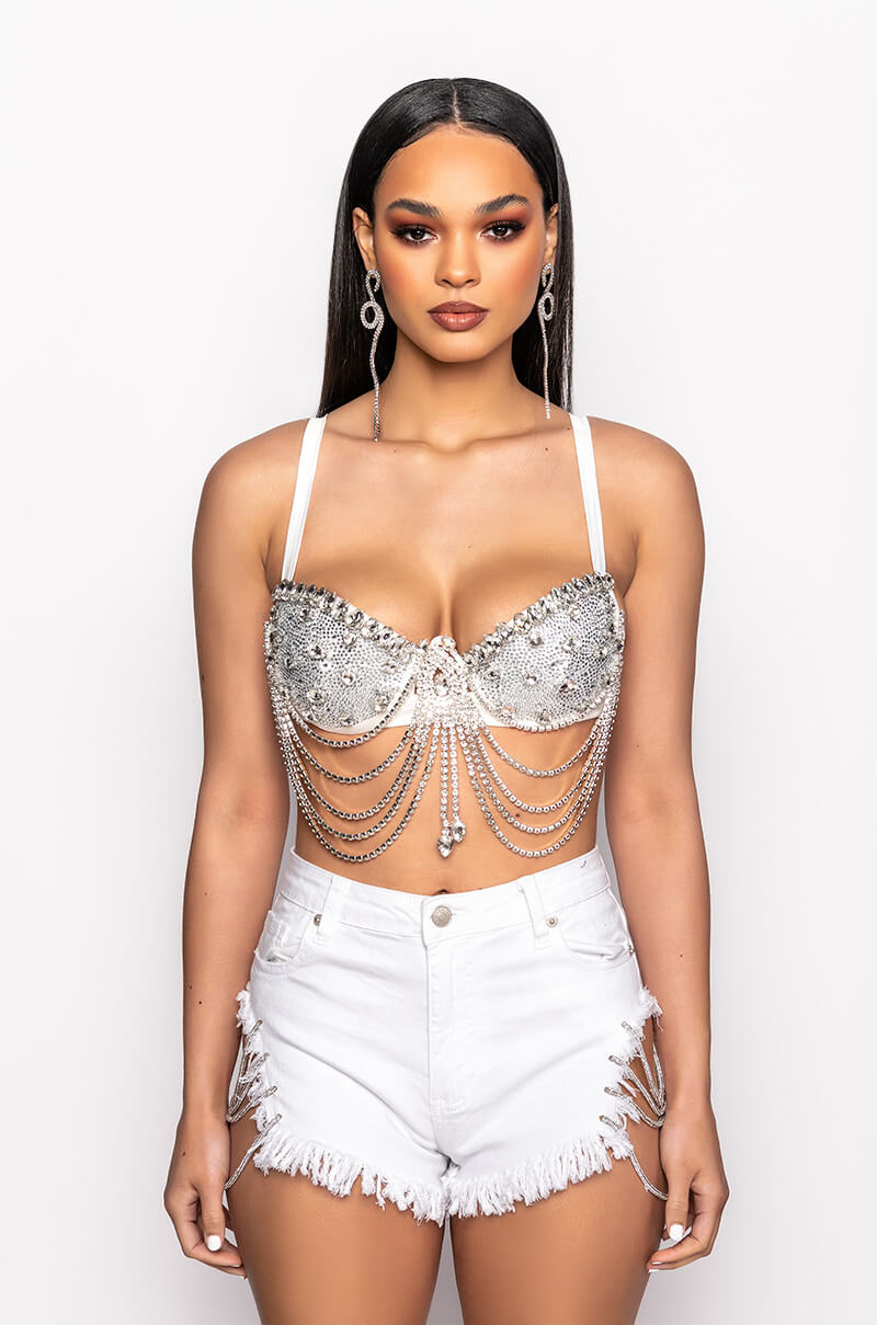 CHOSEN ONE RHINESTONE BRA TOP