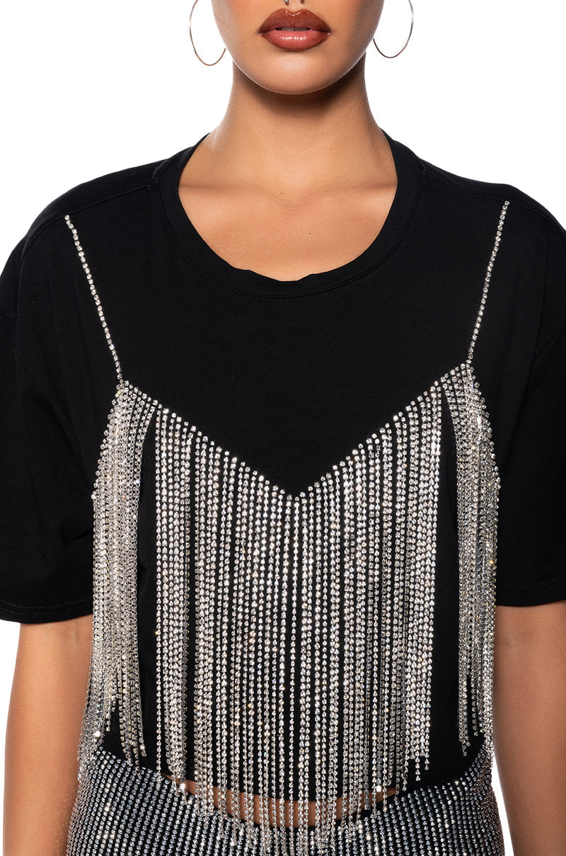 CHROME DANCER RHINESTONE TSHIRT