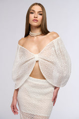 COVER ME IN FLOWERS LACE BOW TOP