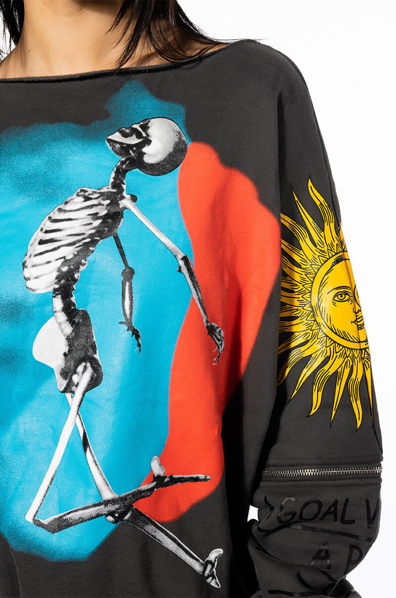 DEEP THOUGHTS OVERSIZED GRAPHIC SWEATSHIRT