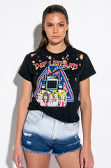 DEF LEPPARD DISTRESSED GRAPHIC T SHIRT