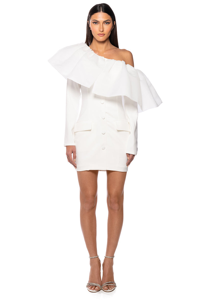 DELLA OFF THE SHOULDER LONG SLEEVE MINI DRESS
