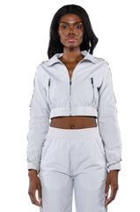 DIAMOND LACE UP TRACK JACKET