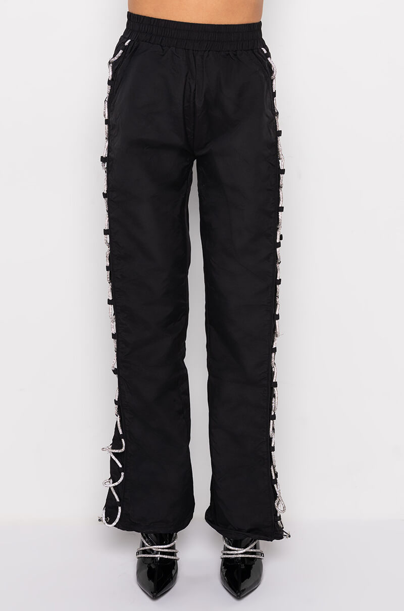 DIAMOND LACE UP TRACK PANT