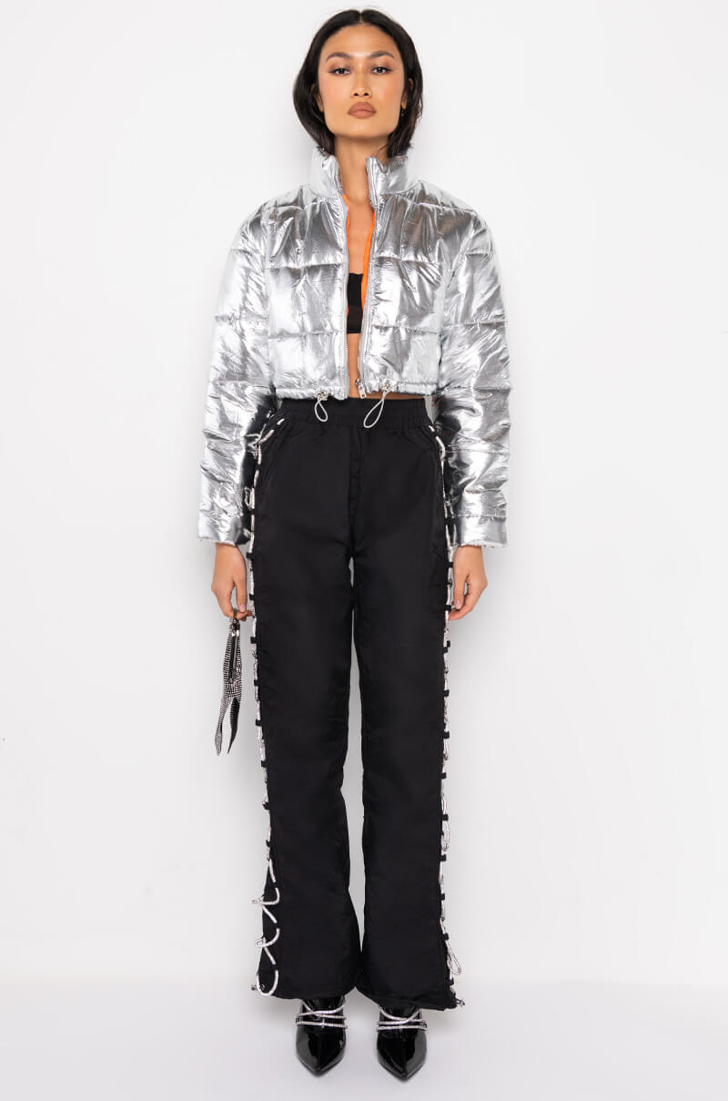 DIAMOND LACE UP TRACK PANT