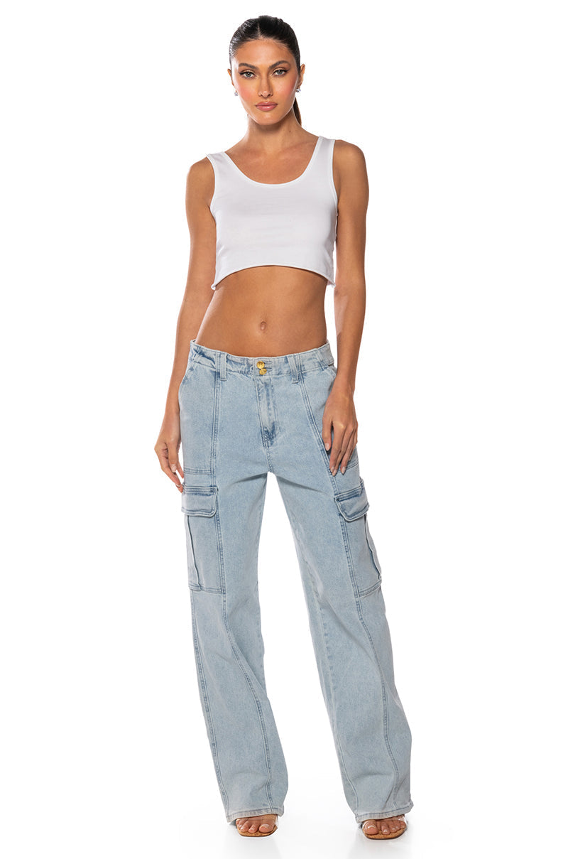 ELIZA DENIM CARGO PANT