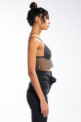 EUPHORIA RHINESTONE MESH BRALETTE