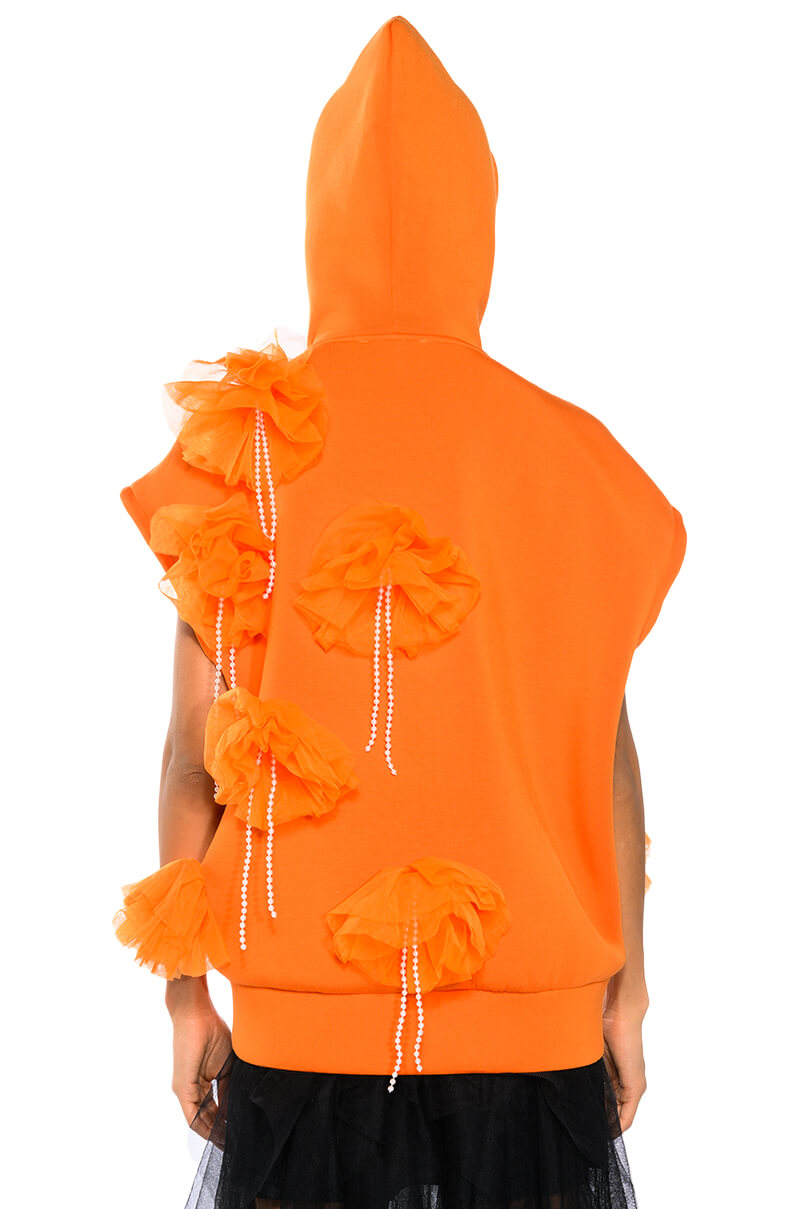 EUPHORIC EMBELLISHED SLEEVELESS SWEATSHIRT