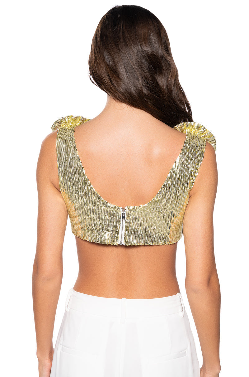EVERY ROSE SEQUIN CROP TOP