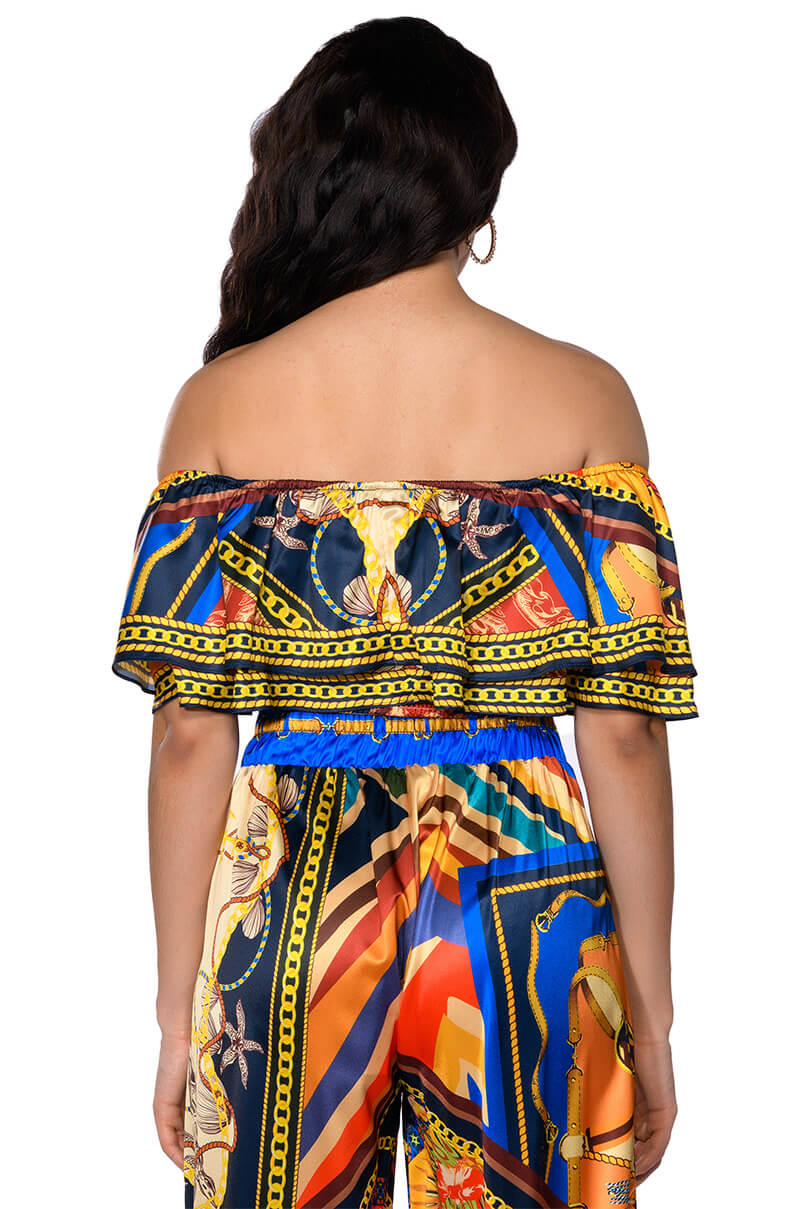 EZRA PRINTED OFF THE SHOULDER BLOUSE