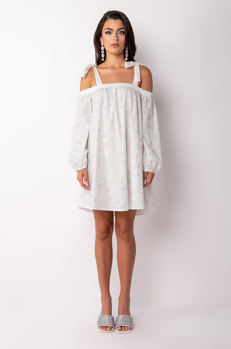 FACE IT OFF THE SHOULDER DRESS