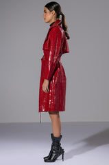 FEELING EXTRA BOSSY RED CROC TRENCH