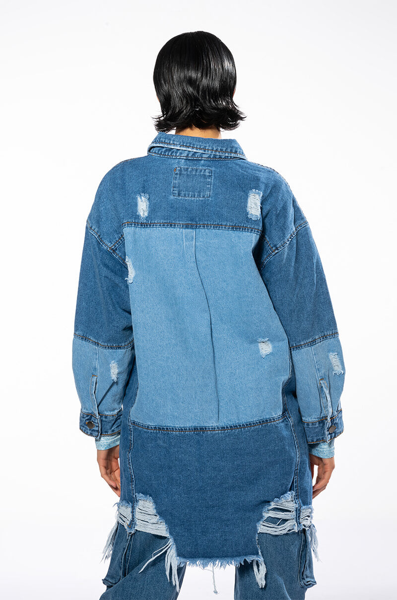 FEELING GOOD DENIM MINI DRESS