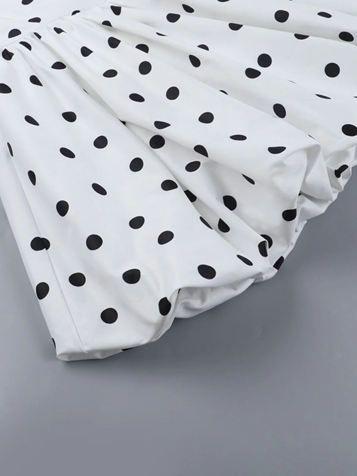 White 1960s Polka Dots Halter Tutu Dress