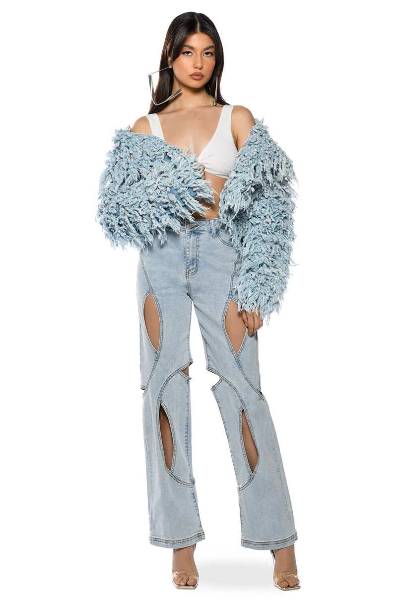 FIRST CLASS FRINGE DENIM JACKET