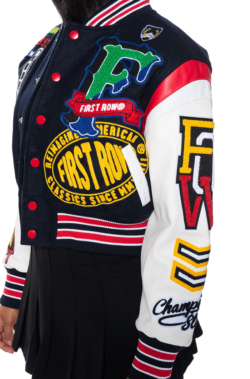 FIRST ROW COLLEGE DROPOUT PATCH BOMBER