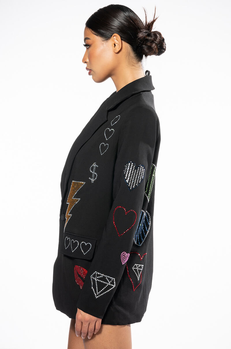 FLASHING LIGHTS EMBELLISHED BLAZER