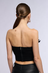 FLY AWAY FEATHER TUBE TOP IN BLACK