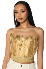 FLY AWAY FEATHER TUBE TOP