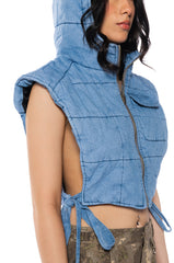 FOLLOW YOU DOWN DENIM PUFFER VEST