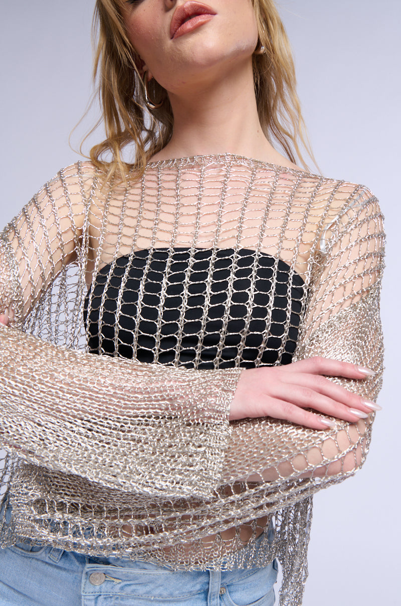 FOR THE BEACH METALLIC SWEATER
