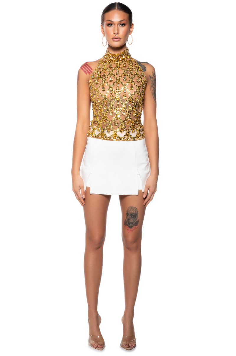 FOR THE LONG RUN EMBELLISHED TOP