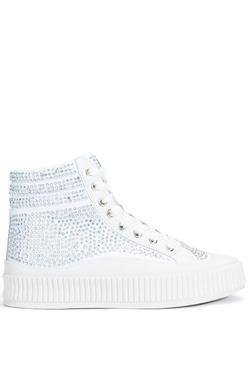 GIGI SNEAKER IN WHITE WITH EMBELLISHMENT