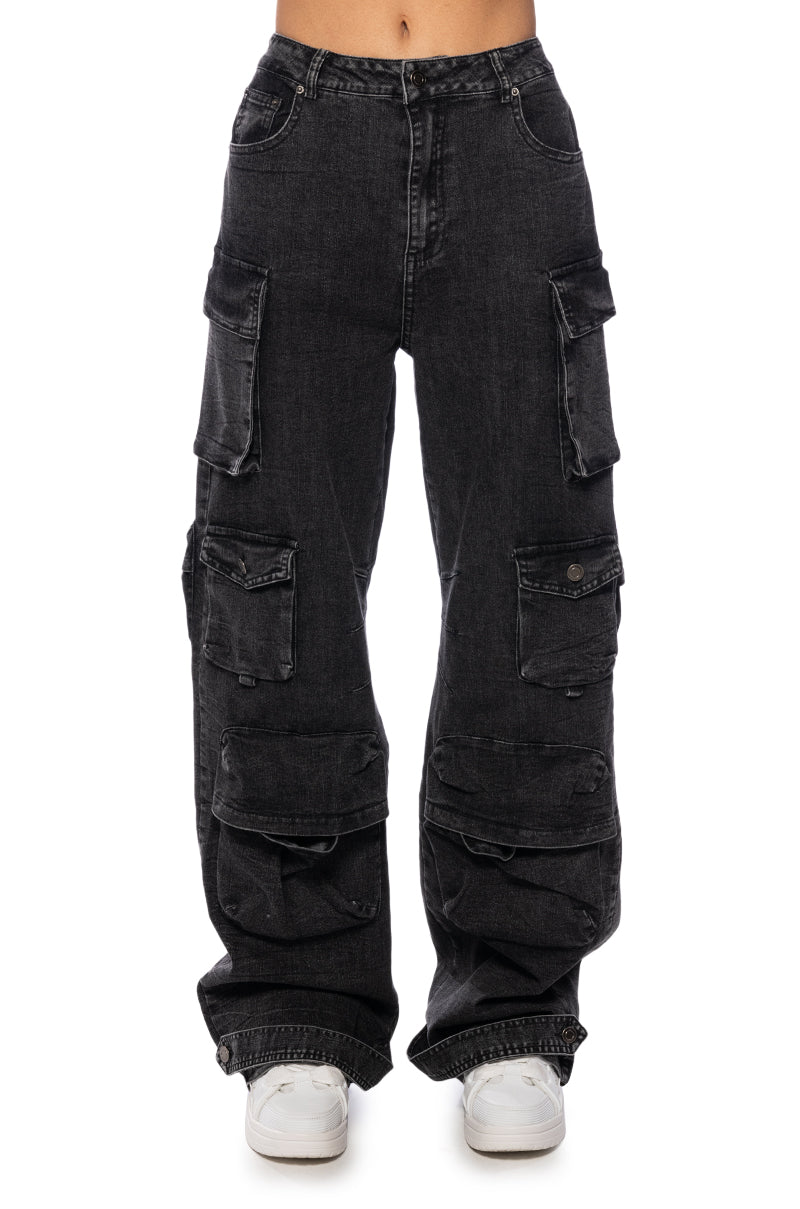GIVE IT TO ME DENIM CARGO PANT