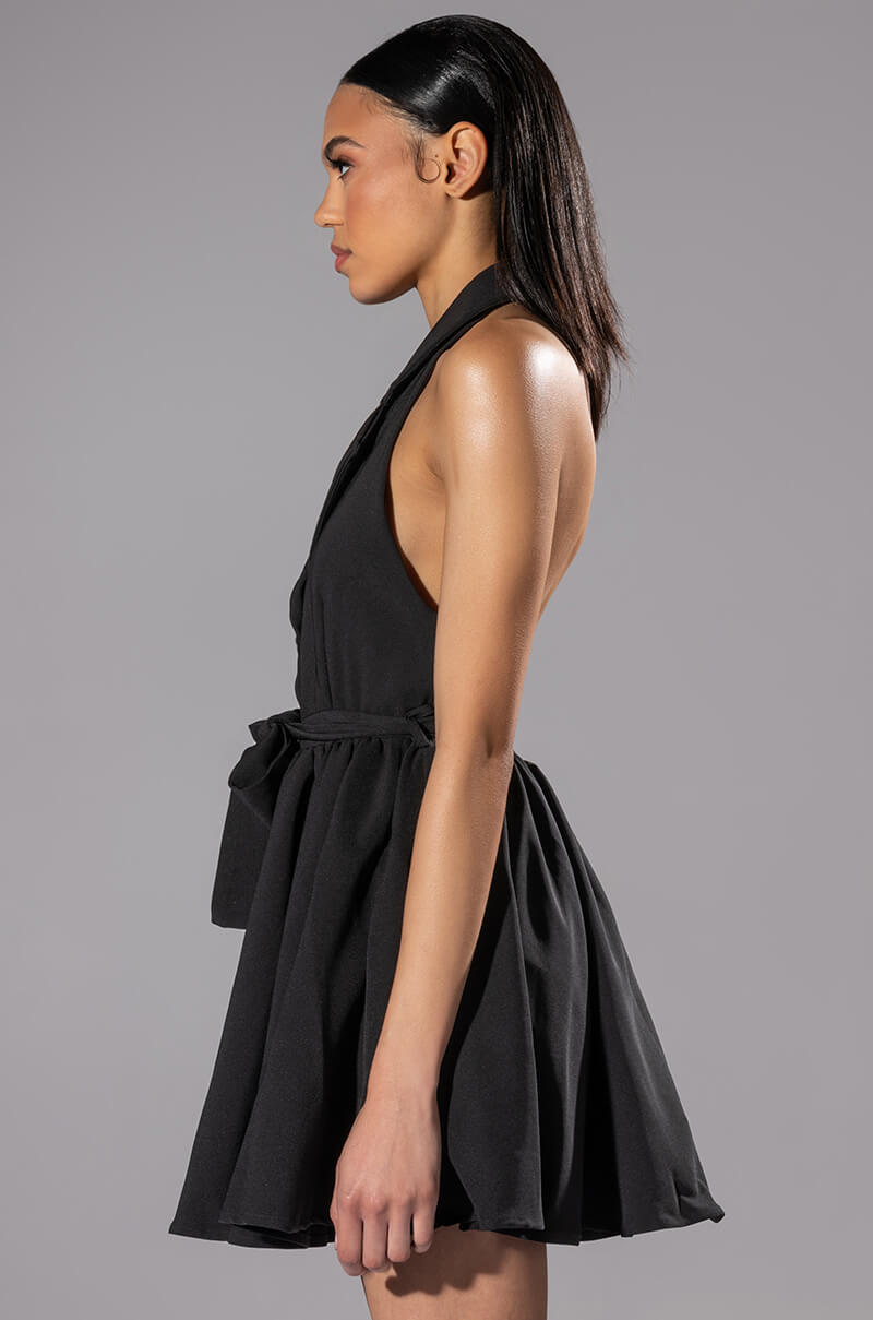 HADLEY COLLARED FIT AND FLARE MINI DRESS