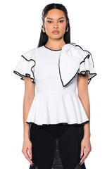 HEAVEN SENT SHORT SLEEVE PEPLUM BLOUSE