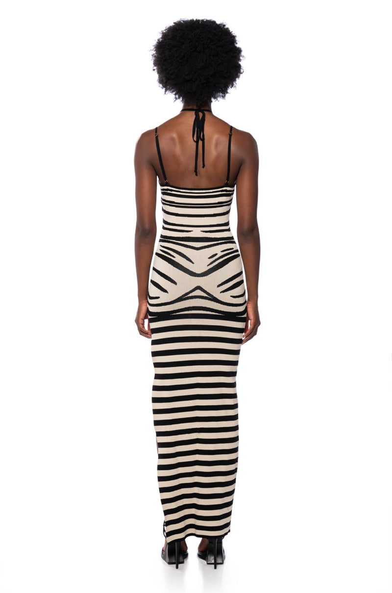 HELENA STRIPED BODYCON MAXI DRESS