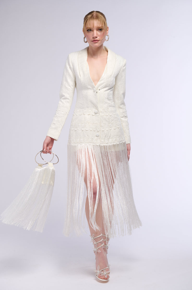 HOPELESS ROMANTIC FRINGE BLAZER DRESS